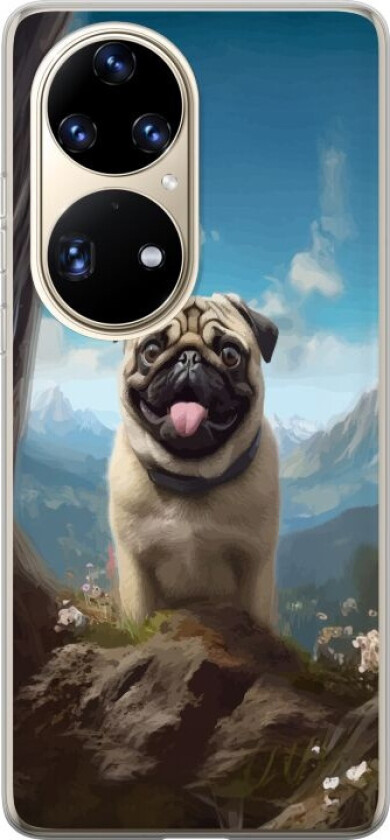 Mobildeksel til Huawei P50 Pro med Glad Hund motiv