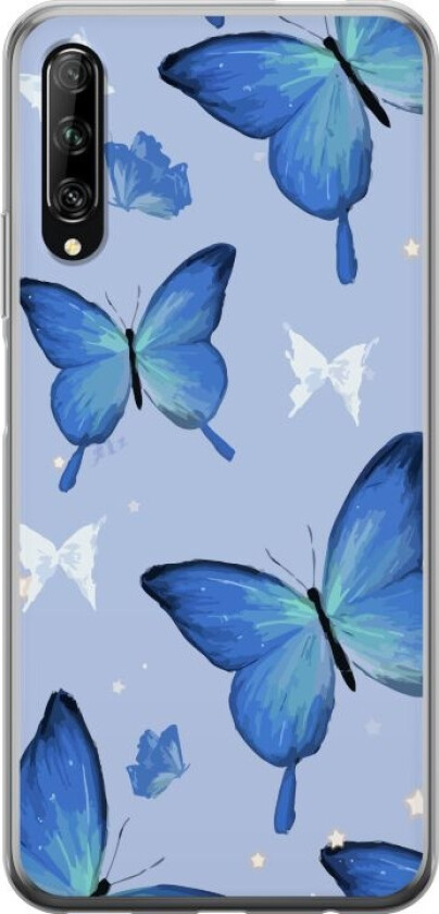 Mobildeksel til Huawei P smart Pro 2019 med Blå sommerfugler motiv