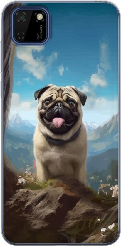 Mobildeksel til Huawei Y5p med Glad Hund motiv