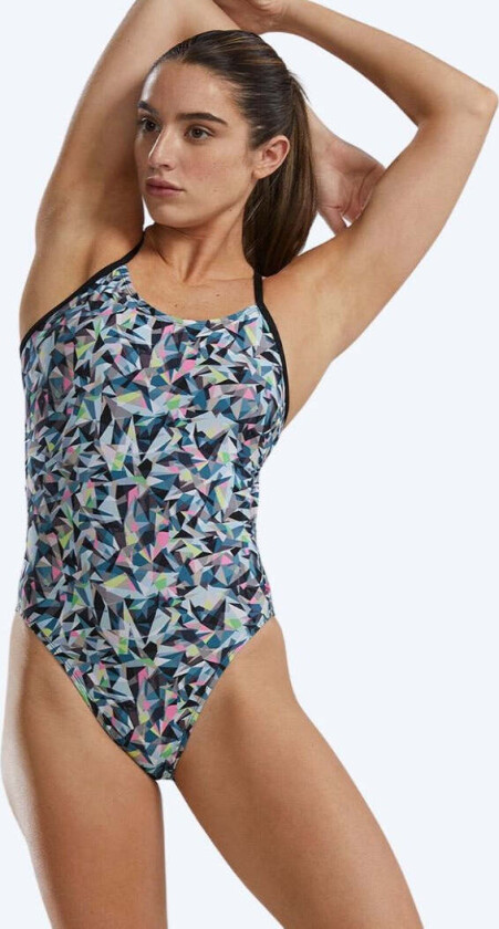 badedrakt til damer - Durafast Elite Prismbreak - Svart/multifarget