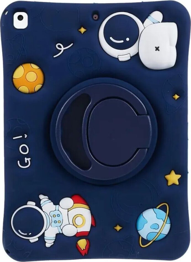 iPad 10.2 (2021 / 2020 / 2019) / Air 10.5 (2019) Barne Deksel - Astronaut Deksel m. Stativ & Skulderstropp - Mørke Blå