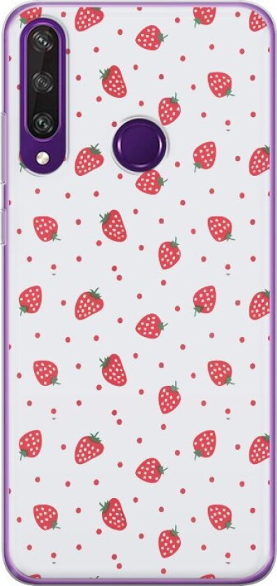 Mobildeksel til Huawei Y6p med Jordbær motiv