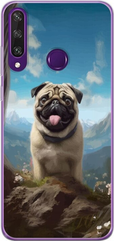 Mobildeksel til Huawei Y6p med Glad Hund motiv