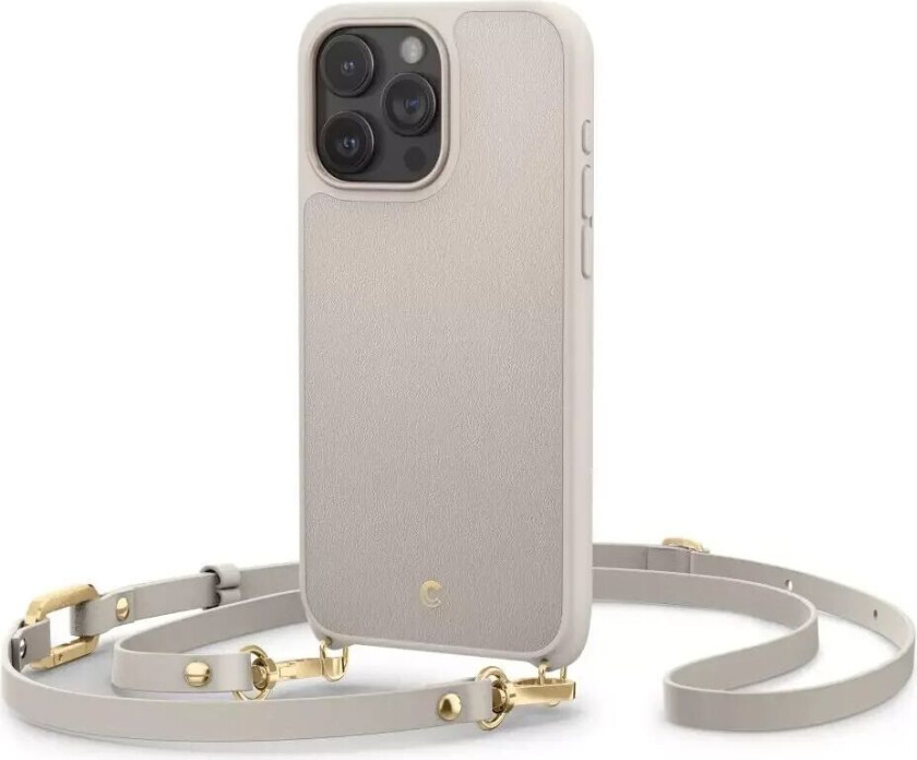 iPhone 15 Pro Classic Charm Hybrid Deksel - MagSafe-Kompatibelt - Cream