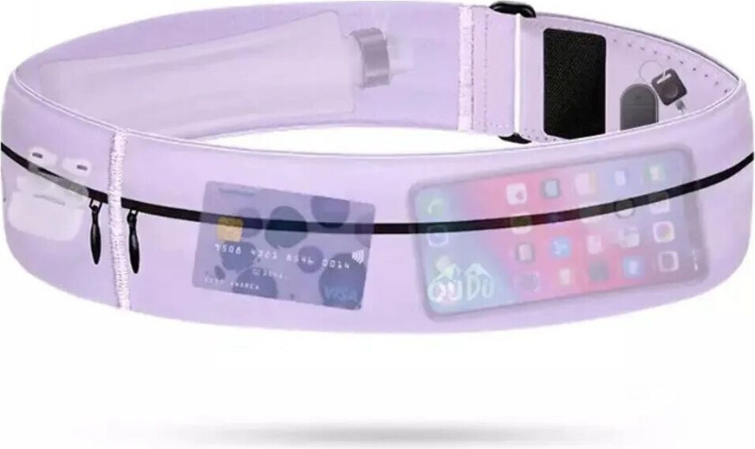 Universal Sports Løpebelte med Oppbevaring for Mobiltelefon og Tilbehør - Lilla