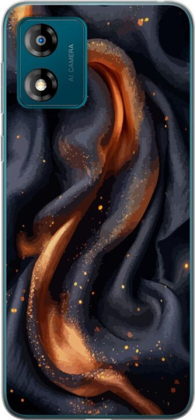 Mobildeksel til Motorola Moto E13 med Brennende silke motiv