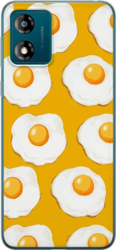 Mobildeksel til Motorola Moto E13 med Stekt egg motiv