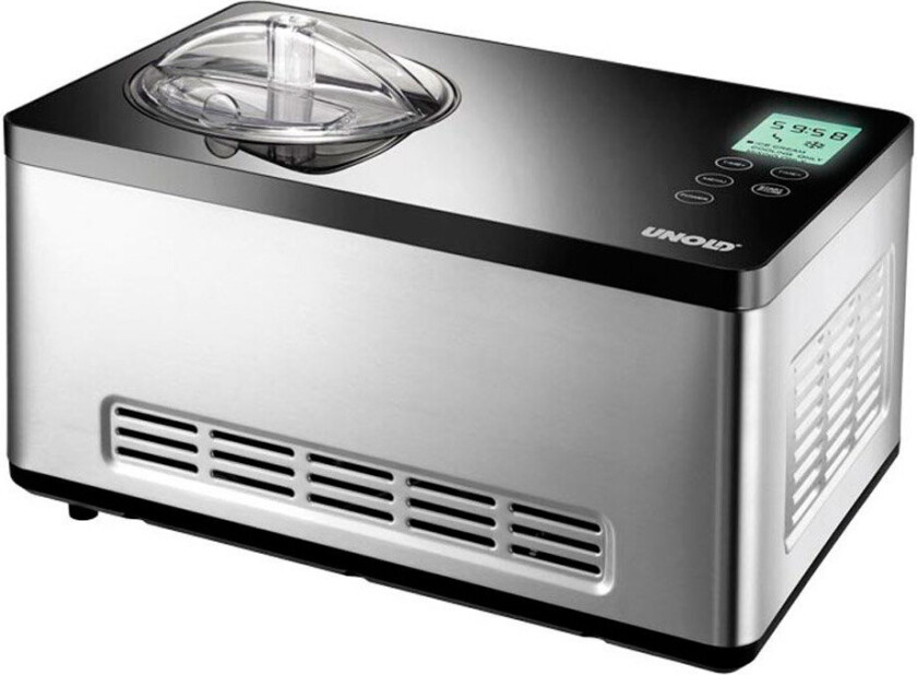 Unold 48845, Kompressor-iskremmaskin, 2 l, 60 min, 1 boller, 1,5 m, Rustfritt stål