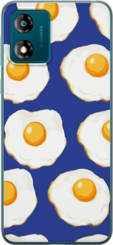 Mobildeksel til Motorola Moto E13 med Stekte egg motiv
