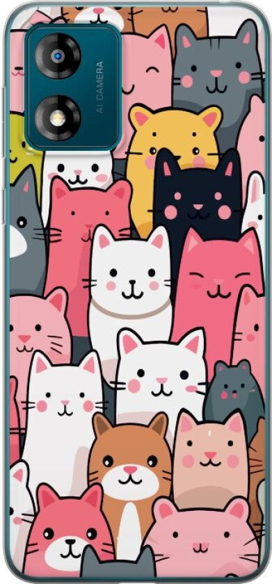 Mobildeksel til Motorola Moto E13 med Kattmønster motiv