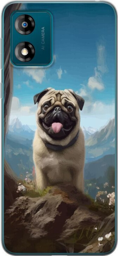 Mobildeksel til Motorola Moto E13 med Glad Hund motiv