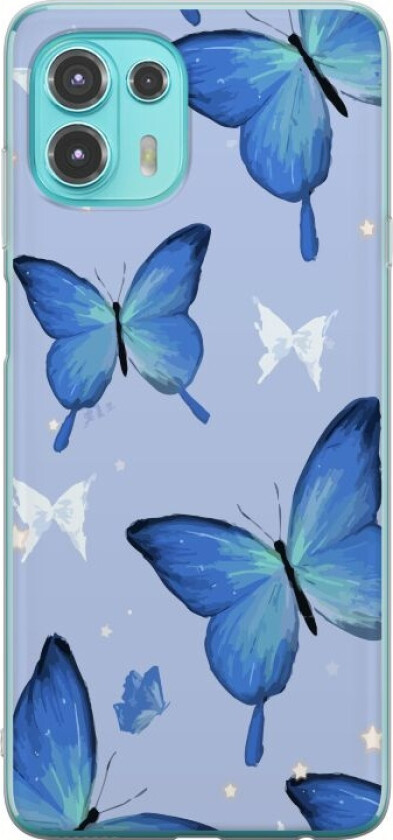 Mobildeksel til Motorola Edge 20 Lite med Blå sommerfugler motiv