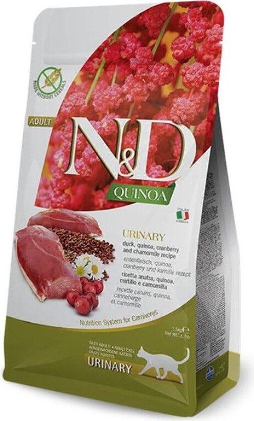 N&D Quinoa Urinary Duck Tørrfôr til katt 1,5 kg