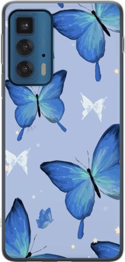 Mobildeksel til Motorola Edge 20 Pro med Blå sommerfugler motiv