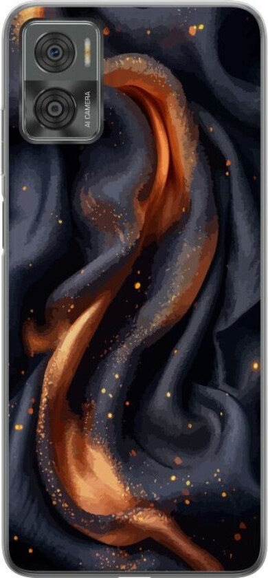 Mobildeksel til Motorola Moto E22i med Brennende silke motiv