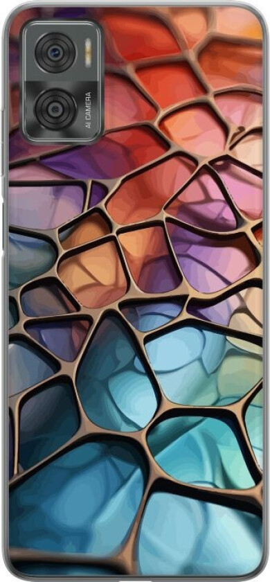 Mobildeksel til Motorola Moto E22i med Metalliskt mønster motiv