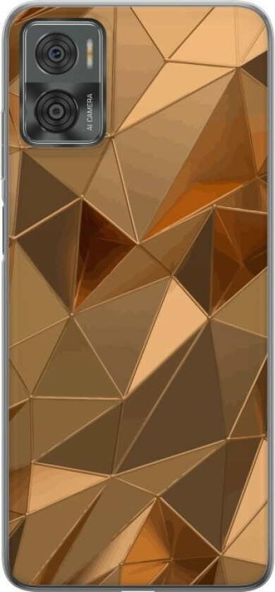 Mobildeksel til Motorola Moto E22i med 3D Gull motiv