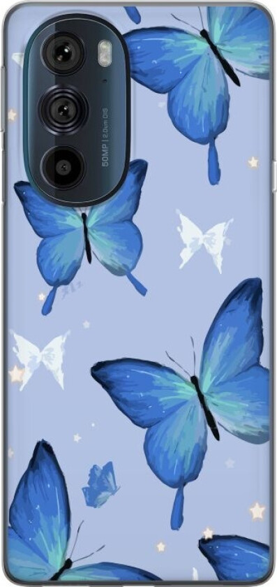 Mobildeksel til Motorola Edge 30 Pro med Blå sommerfugler motiv