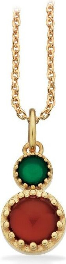 Forgylt Sølv Halskjede Med Agat 238362