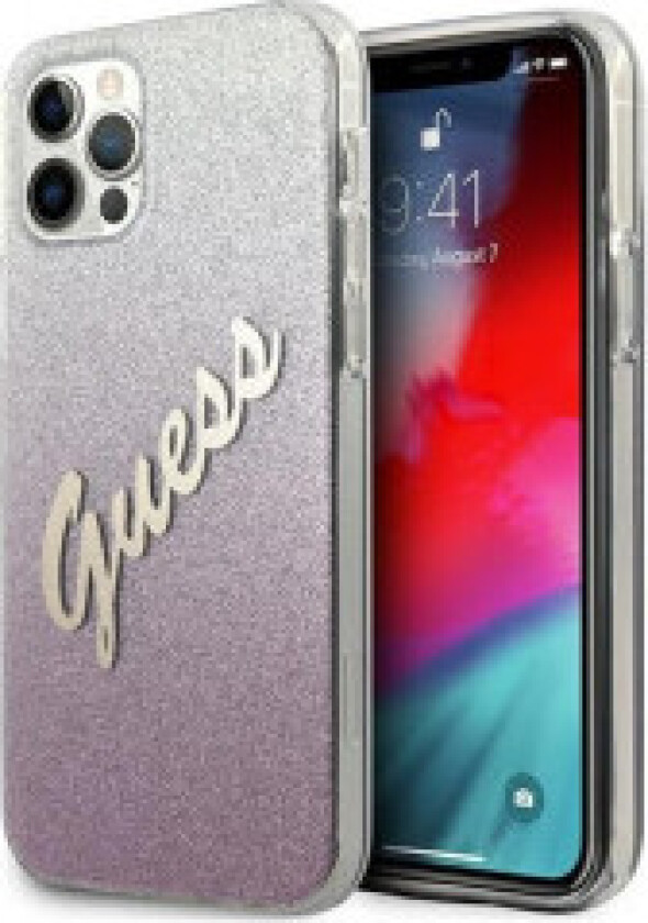 Guess Glitter Gradient Script - Deksel til iPhone 12 Pro Max