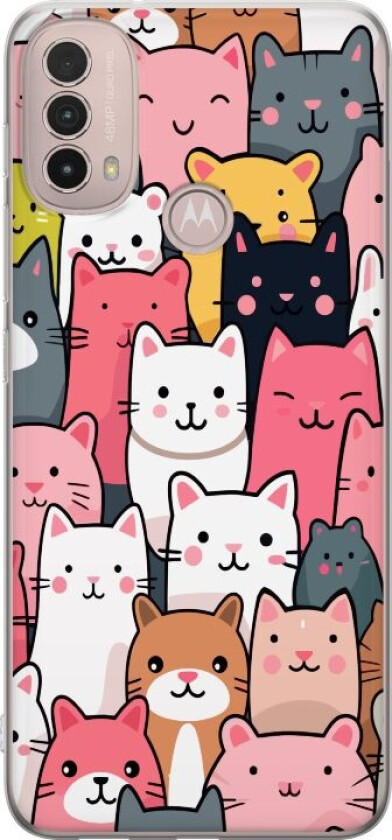 Mobildeksel til Motorola Moto E40 med Kattmønster motiv