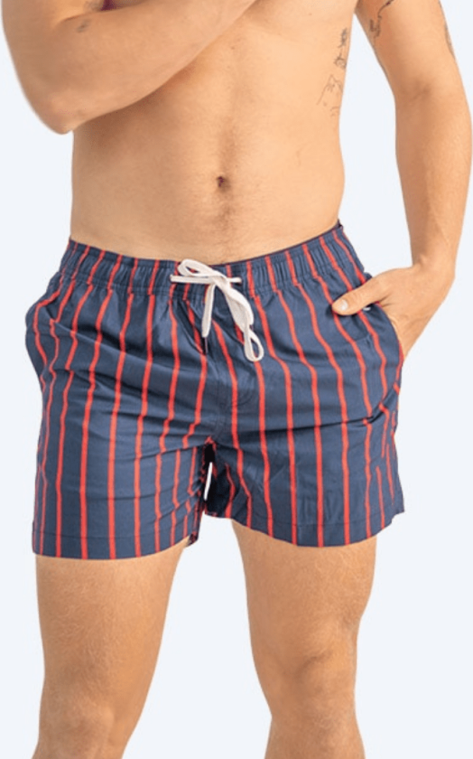 badeshorts til menn - Marilla Eco - Mørkeblå/rød