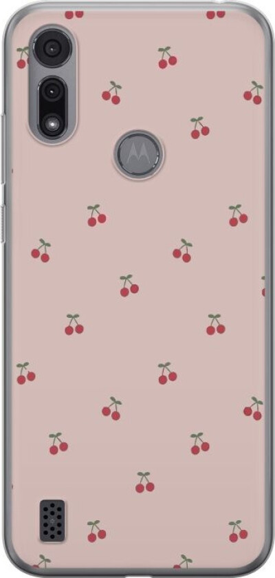 Mobildeksel til Motorola Moto E6i med Kirsebær motiv
