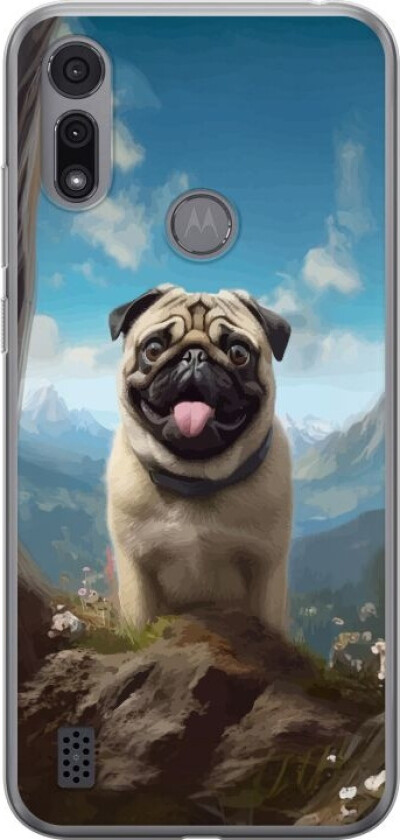 Mobildeksel til Motorola Moto E6i med Glad Hund motiv