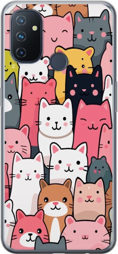 Mobildeksel til OnePlus Nord N100 med Kattmønster motiv