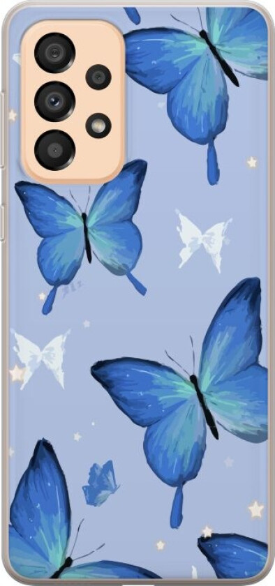 Mobildeksel til Samsung Galaxy A33 5G med Blå sommerfugler motiv