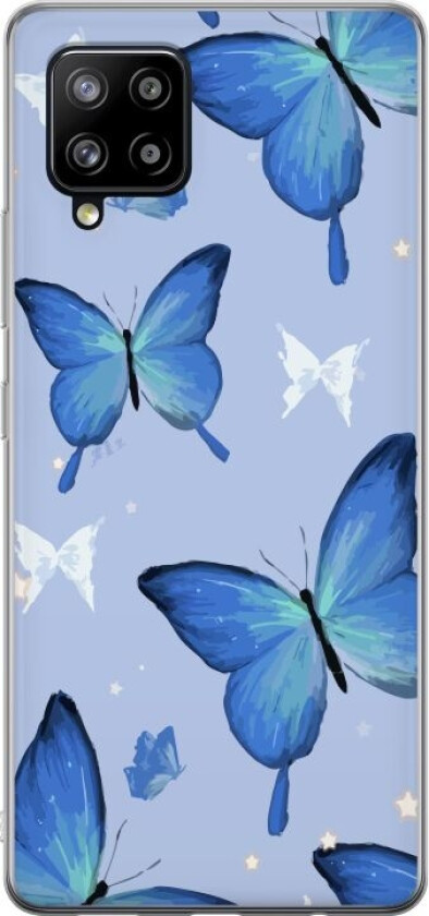 Mobildeksel til Samsung Galaxy A42 5G med Blå sommerfugler motiv