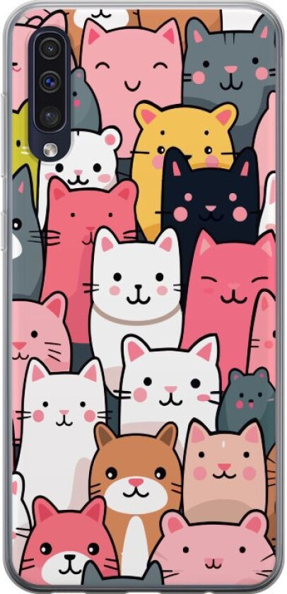 Mobildeksel til Samsung Galaxy A50 med Kattmønster motiv