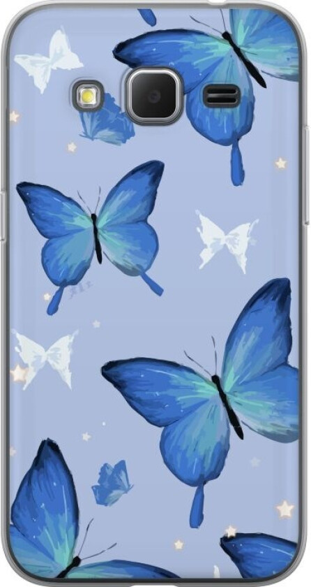 Mobildeksel til Samsung Galaxy Core Prime med Blå sommerfugler motiv