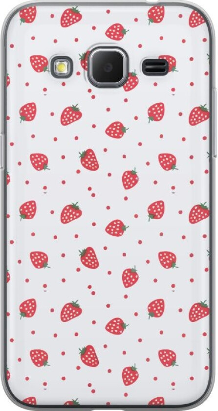 Mobildeksel til Samsung Galaxy Core Prime med Jordbær motiv