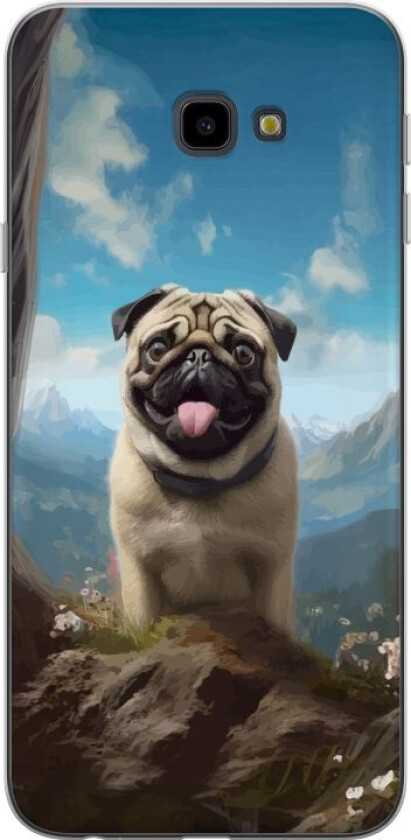 Mobildeksel til Samsung Galaxy J4+ med Glad Hund motiv