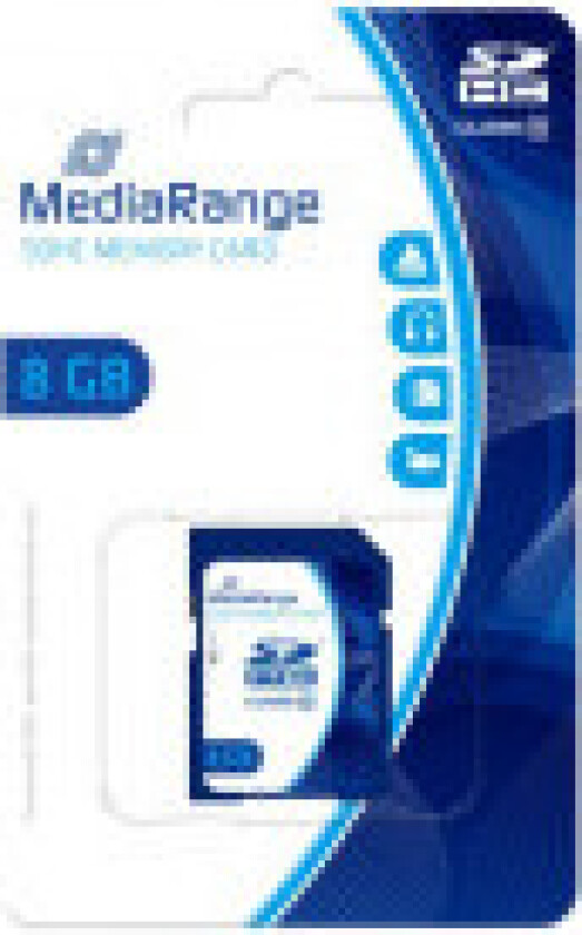 Flashminnekort - 8 GB - Class 10 - SDHC - blå