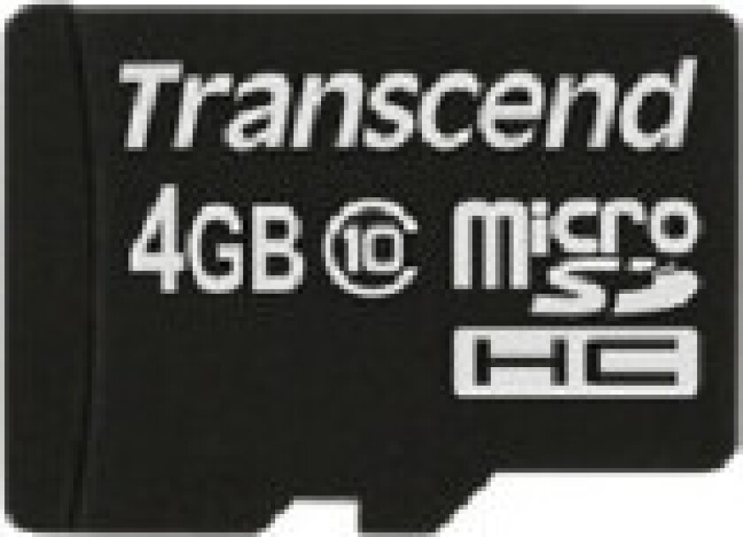 Transcend MicroSD-kort 4GB SDHC Cl.