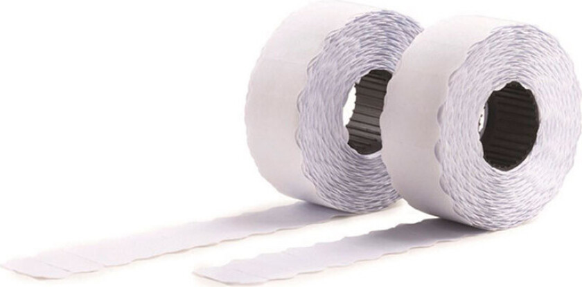 Hvite permanete prisetiketter , Hvite, 26 x 16 mm, Permanent