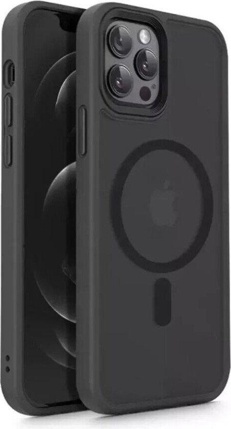 Tech-Protect iPhone 12 / 12 Pro Tech-Protect Magmat Bakdeksel- MagSafe Kompatibel - Mat Svart