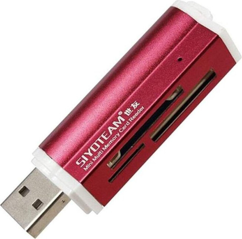 All-in-One USB-Minnekortleser - Rød