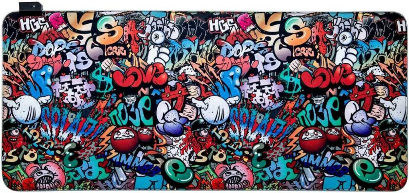 Musematte med RGB-belysning - Graffiti