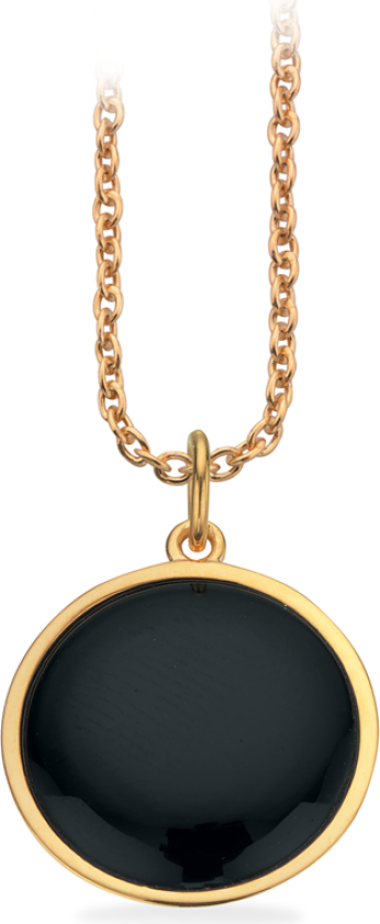 Forgylt Sølv Halskjede Med Onyx 236782