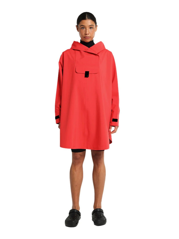 Bergen Poncho Pat Red Jakke Rød  female XS