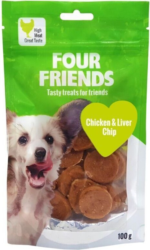 Chicken & Liver Chip Godbiter til hund 100 g