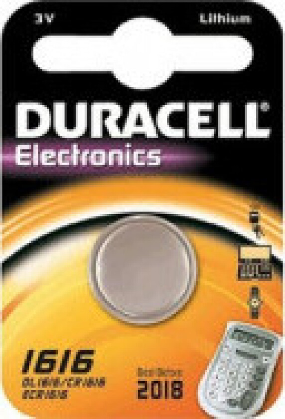 Duracell Batteri Lithium Knopfzelle CR1616 3V Blister