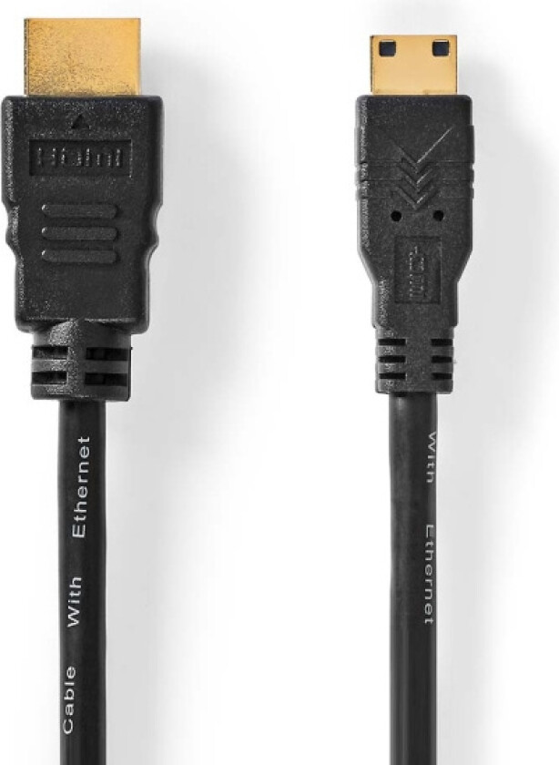 High Speed HDMI kabel med Ethernet | HDMI -kontakt | HDMI minikontakt | 4K@30Hz | 10.2 Gbps | 2.00 m | Rund | PVC | Sort