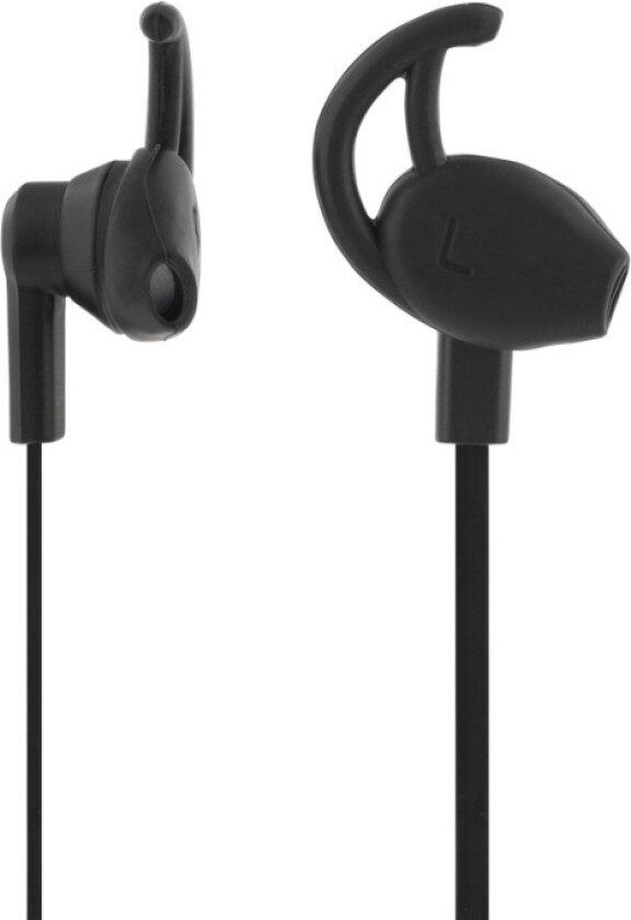 STREETZ stay-in-ear headset, 1-button remote, 3.5mm, microphone, black