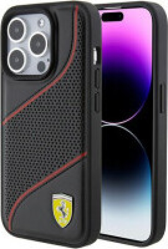 Ferrari Perforated Waves metalllogo - iPhone 15 Pro-deksel