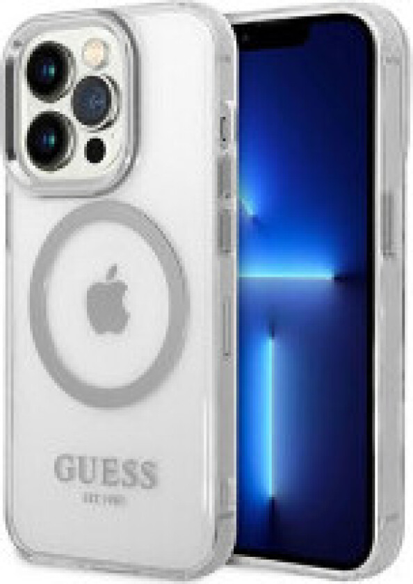 Guess GUHMP14XHTRMS iPhone 14 Pro Max 6.7" silver/silver hard case Metal Outline Magsafe