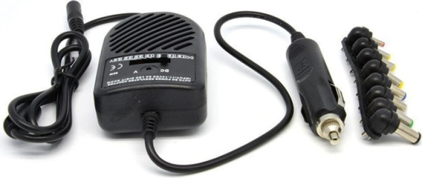 Universell DC-adapter for bærbare PC-er til bil med 8 kontakter